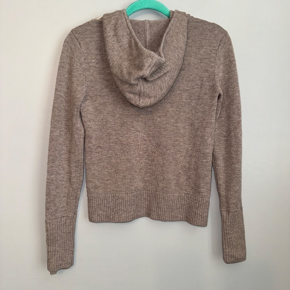 EUC Athleta Noe 100% Merino Wool Striped Hoodie Sweater Size XS - Picture 7 of 8